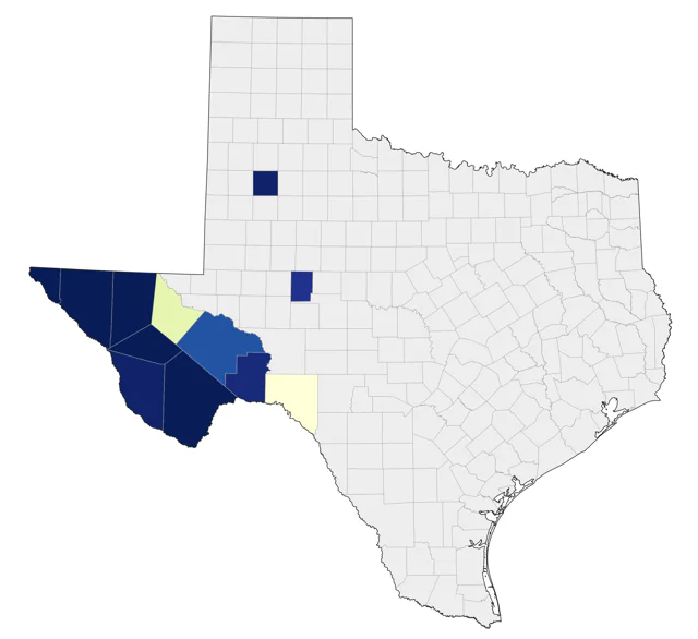 Black-chinned Sparrow county map
