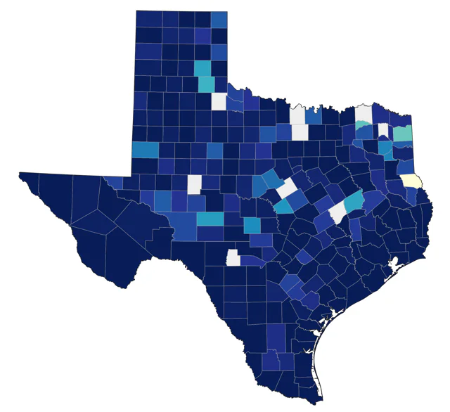 Black-crowned Night Heron county map