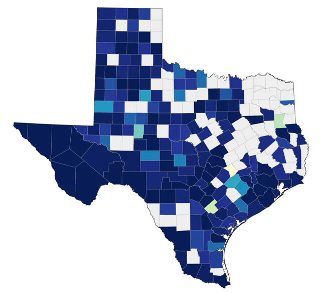 Black-headed Grosbeak county map
