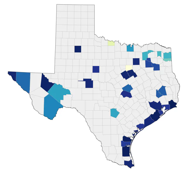 Black-legged Kittiwake county map