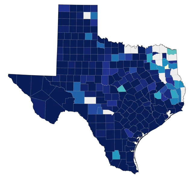 Black-necked Stilt county map