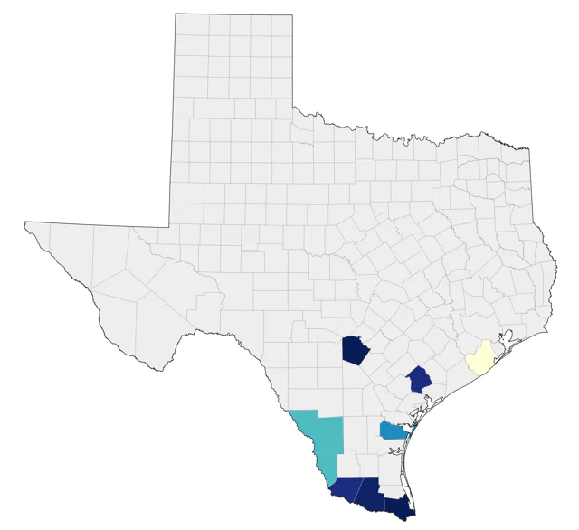 Blue Bunting county map