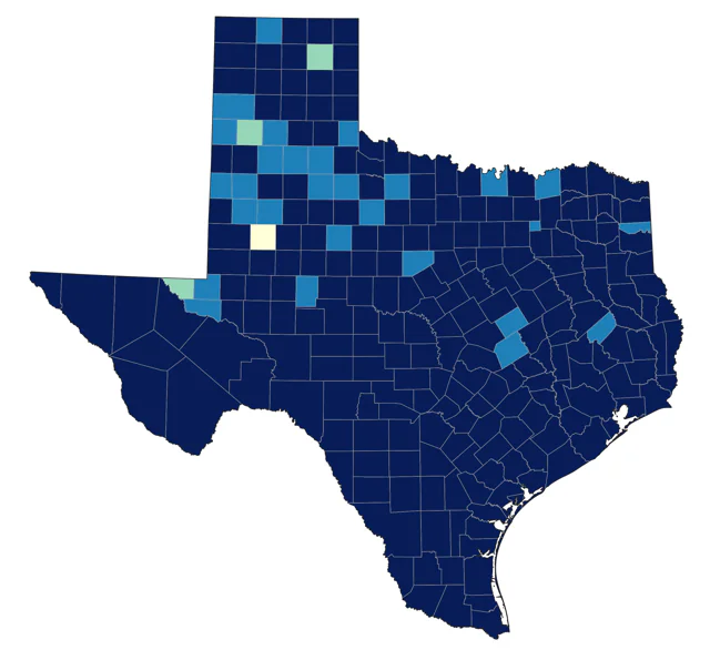 Blue Grosbeak county map