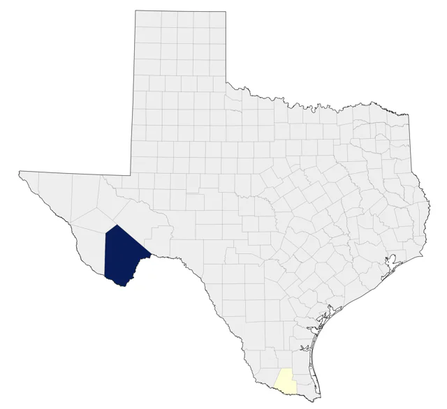 Blue Mockingbird county map