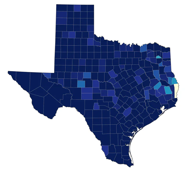 Brewer's Blackbird county map