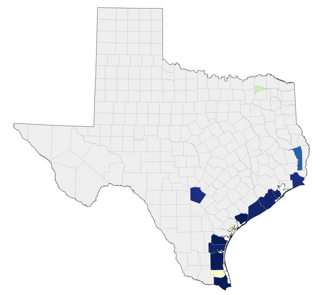 Bridled Tern county map