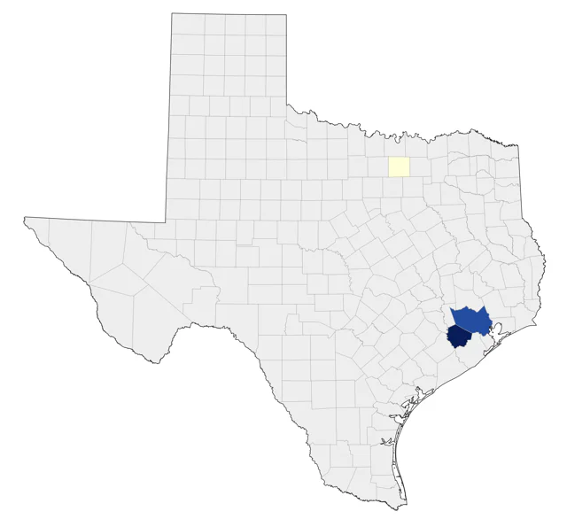 Bronze Mannikin county map
