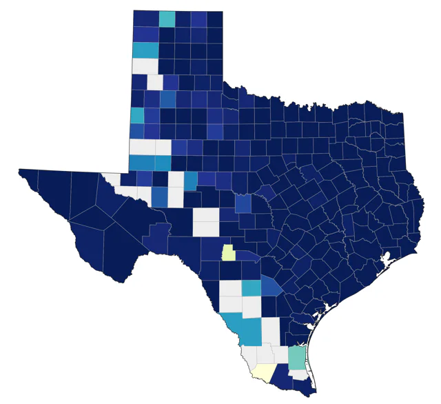 Brown Thrasher county map