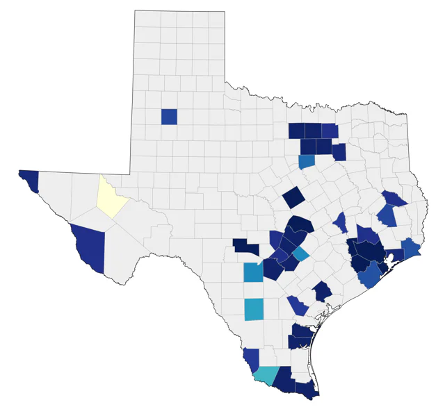 Budgerigar county map
