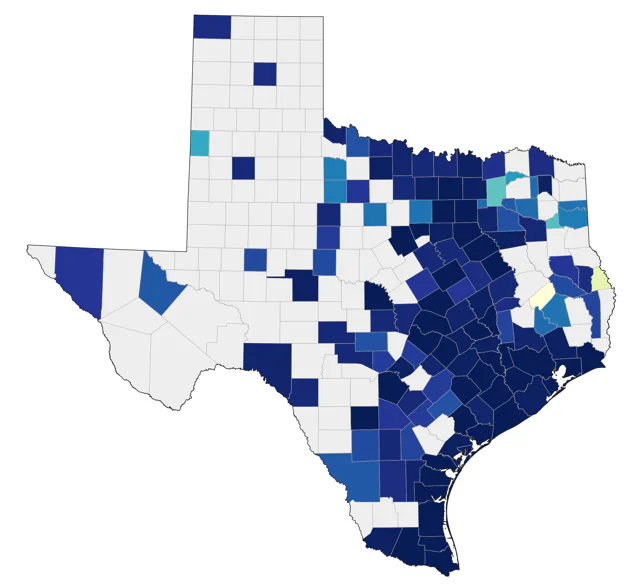 Buff-breasted Sandpiper county map