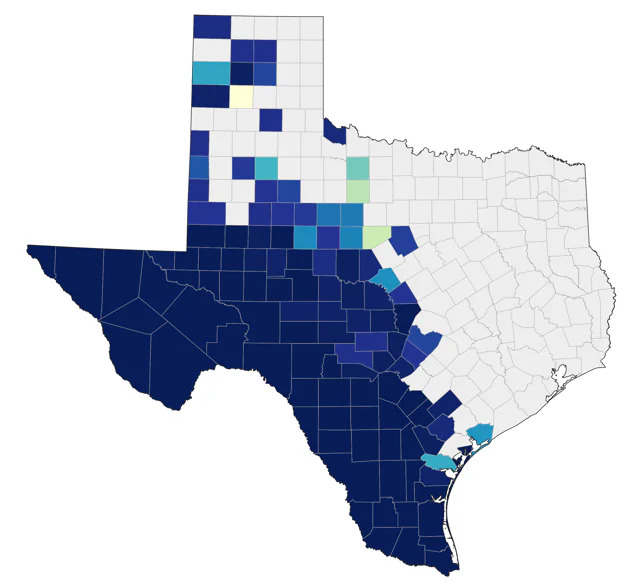 Cactus Wren county map