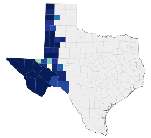 Chihuahuan Meadowlark county map