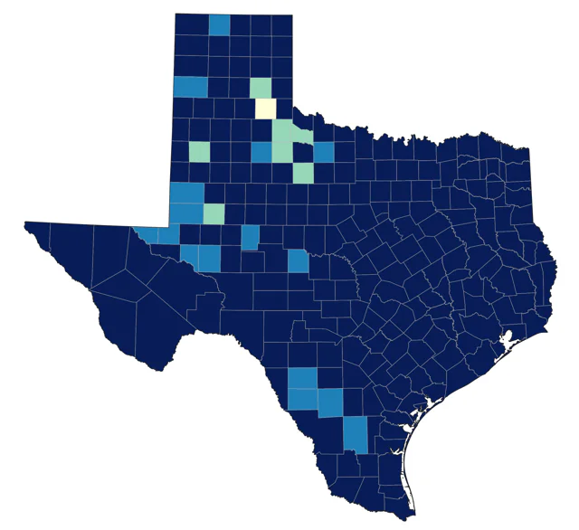 Chipping Sparrow county map
