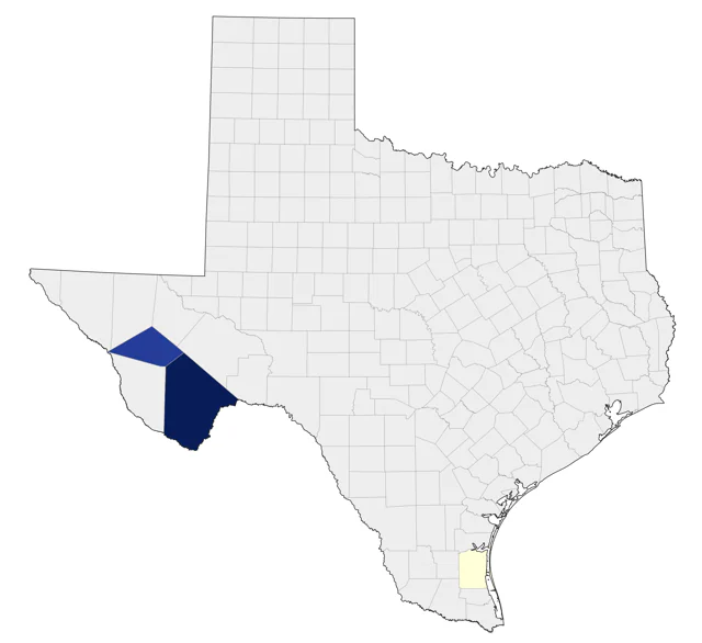 Colima Warbler county map
