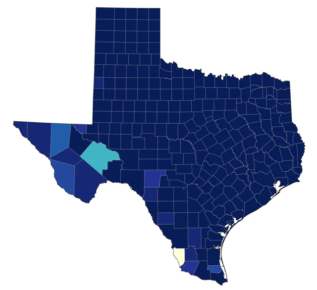 Common Grackle county map