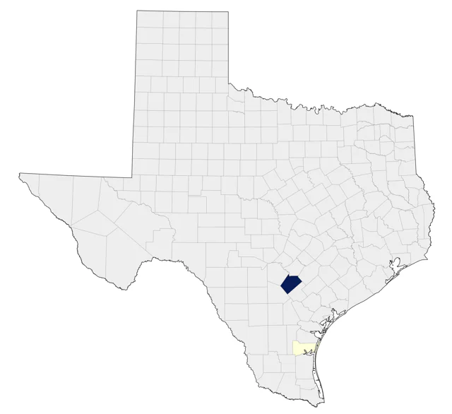 Double-striped Thick-knee county map
