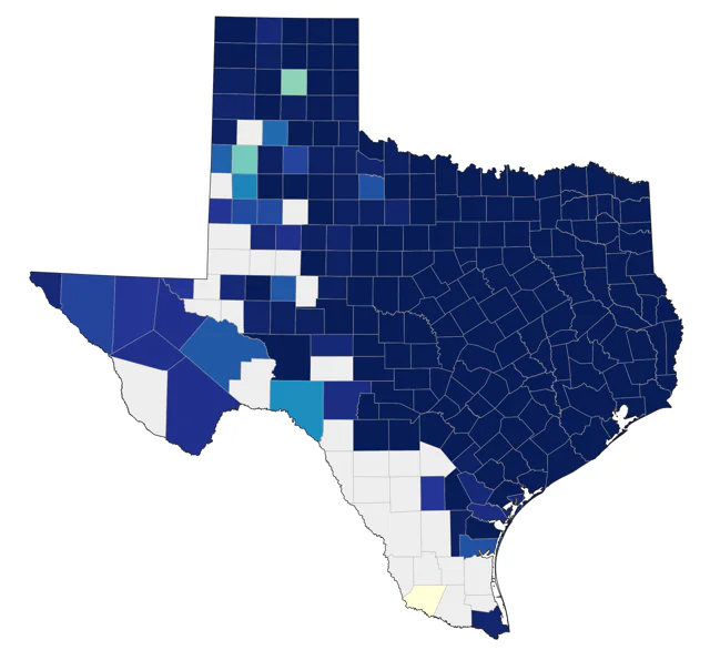 Downy Woodpecker county map