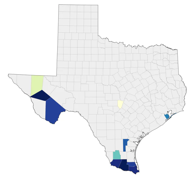 Dusky-capped Flycatcher county map
