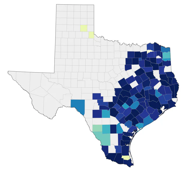 Eastern Whip-poor-will county map