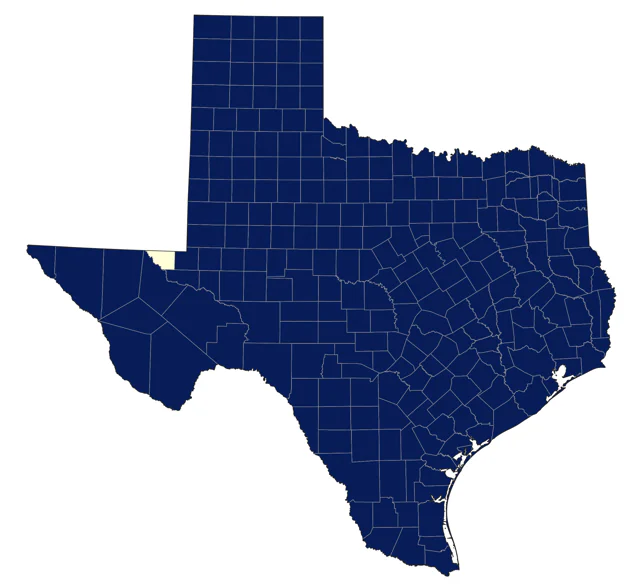 European Starling county map