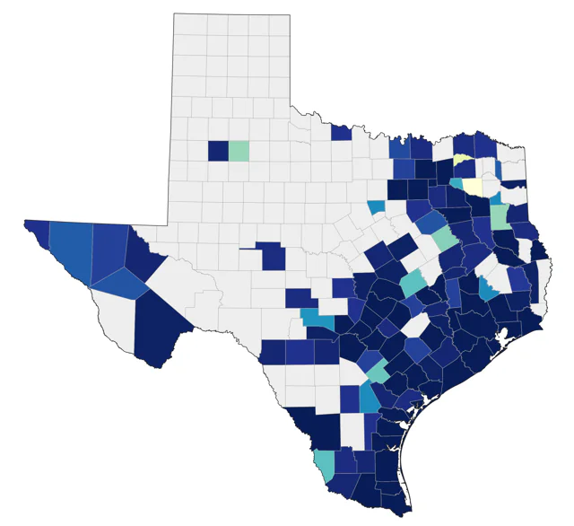 Golden-winged Warbler county map