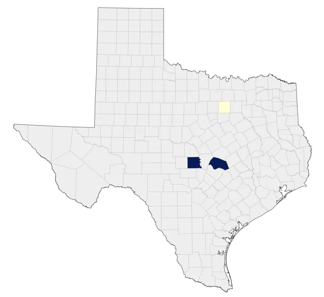 Gray Crowned-Crane county map