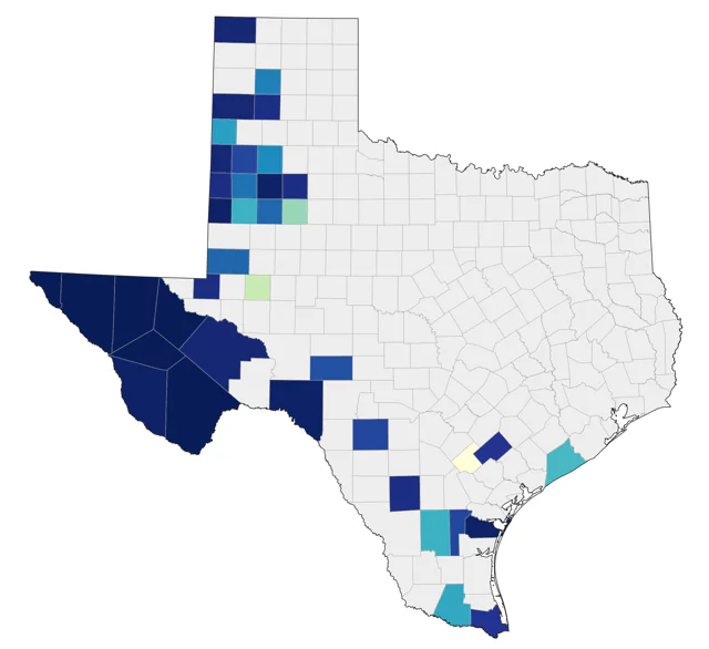 Gray Flycatcher county map