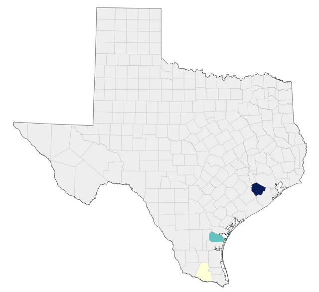 Green-cheeked Parakeet county map
