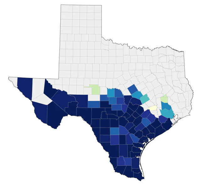Green Kingfisher county map