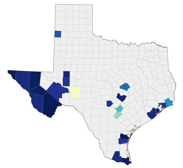 Hermit Warbler county map