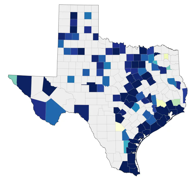 Hudsonian Whimbrel county map