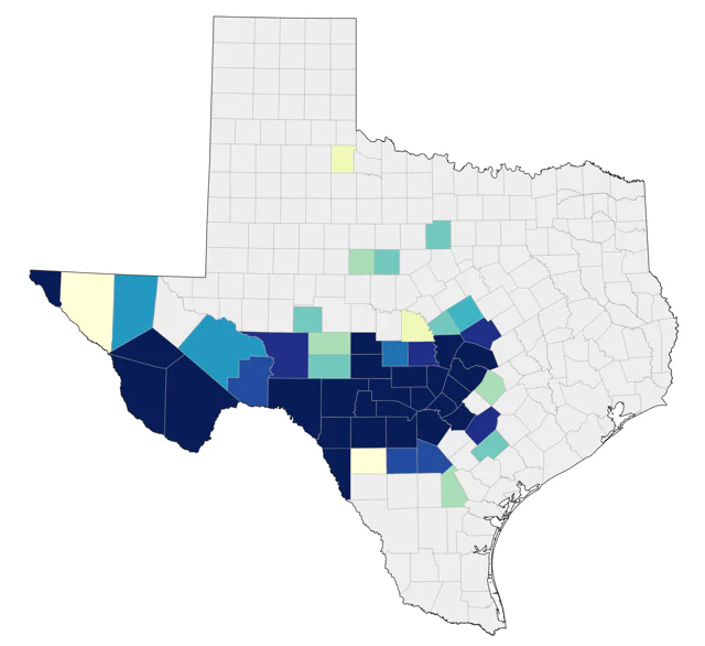 Hutton's Vireo county map