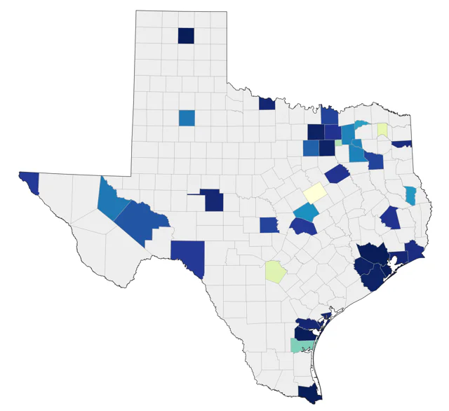 Iceland Gull county map
