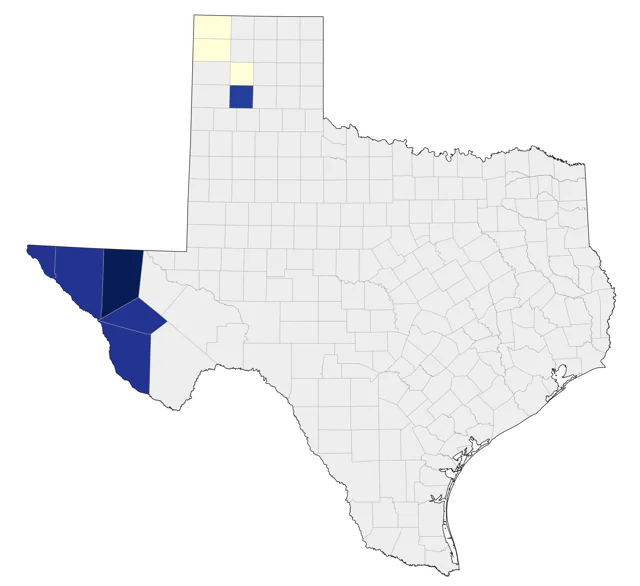 Juniper Titmouse county map