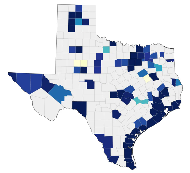 Lesser Black-backed Gull county map