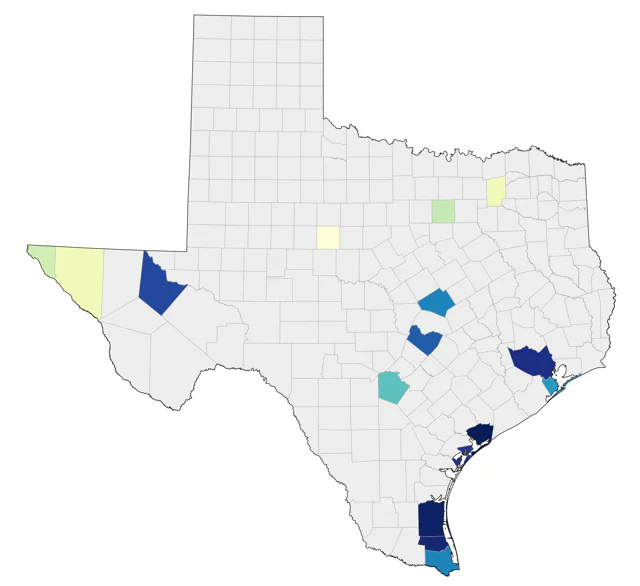 Long-tailed Jaeger county map