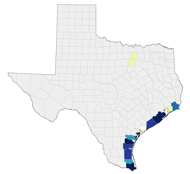 Masked Booby county map