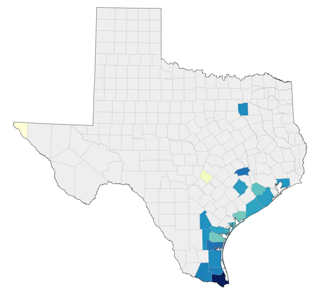 Masked Duck county map