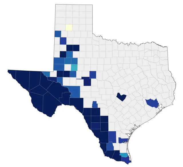 Mexican Duck county map