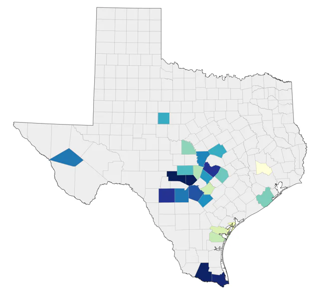 Mexican Violetear county map