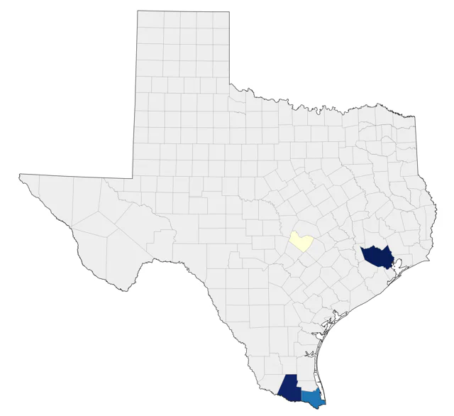Mitred Parakeet county map