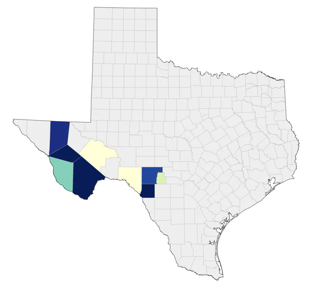 Montezuma Quail county map