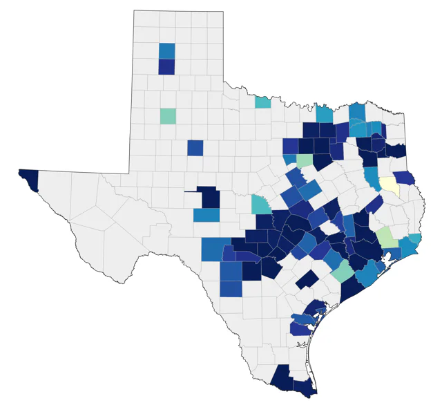 Mute Swan county map