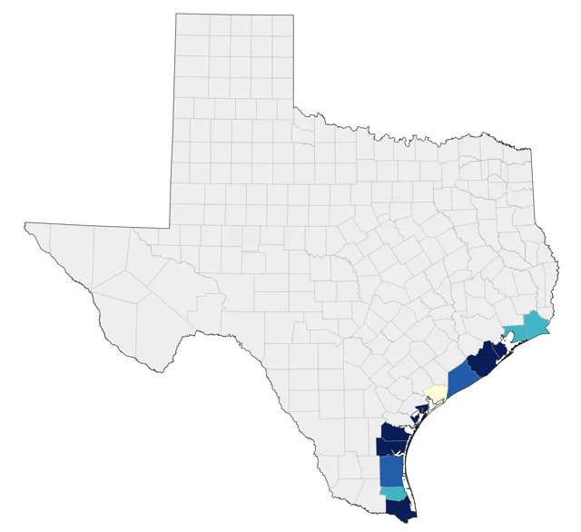 Northern Gannet county map