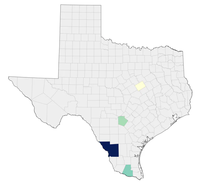 Orange-fronted Parakeet county map