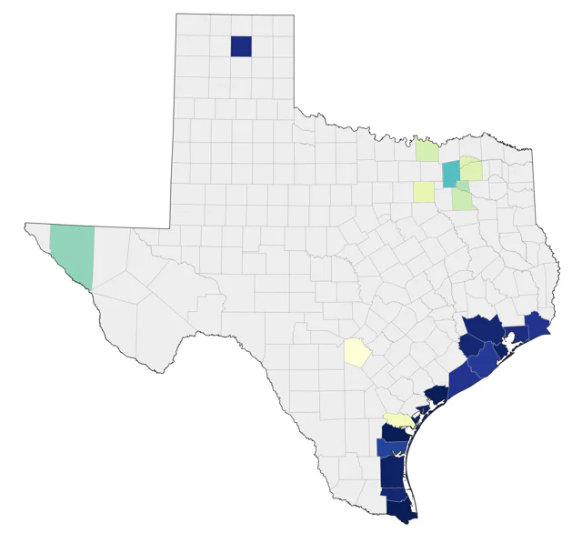 Parasitic Jaeger county map