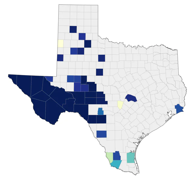Phainopepla county map