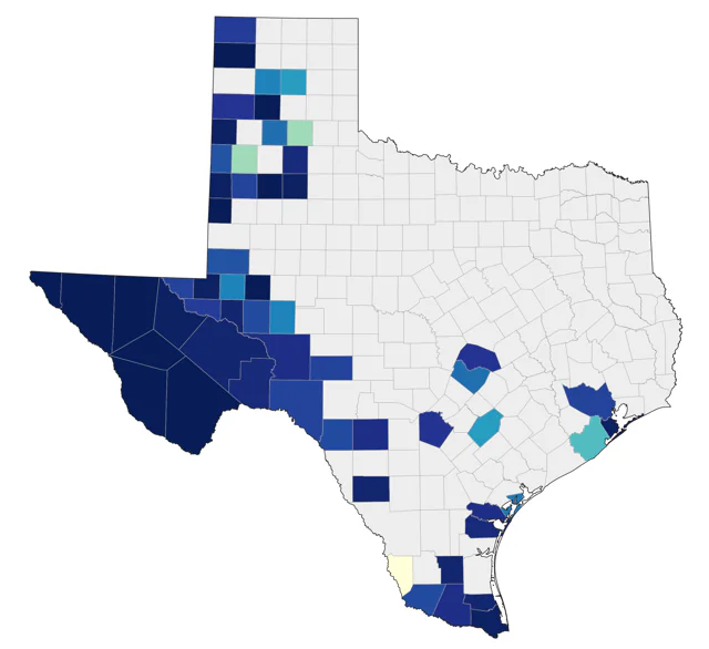 Plumbeous Vireo county map