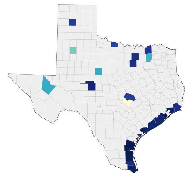 Pomarine Jaeger county map