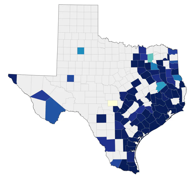 Purple Gallinule county map